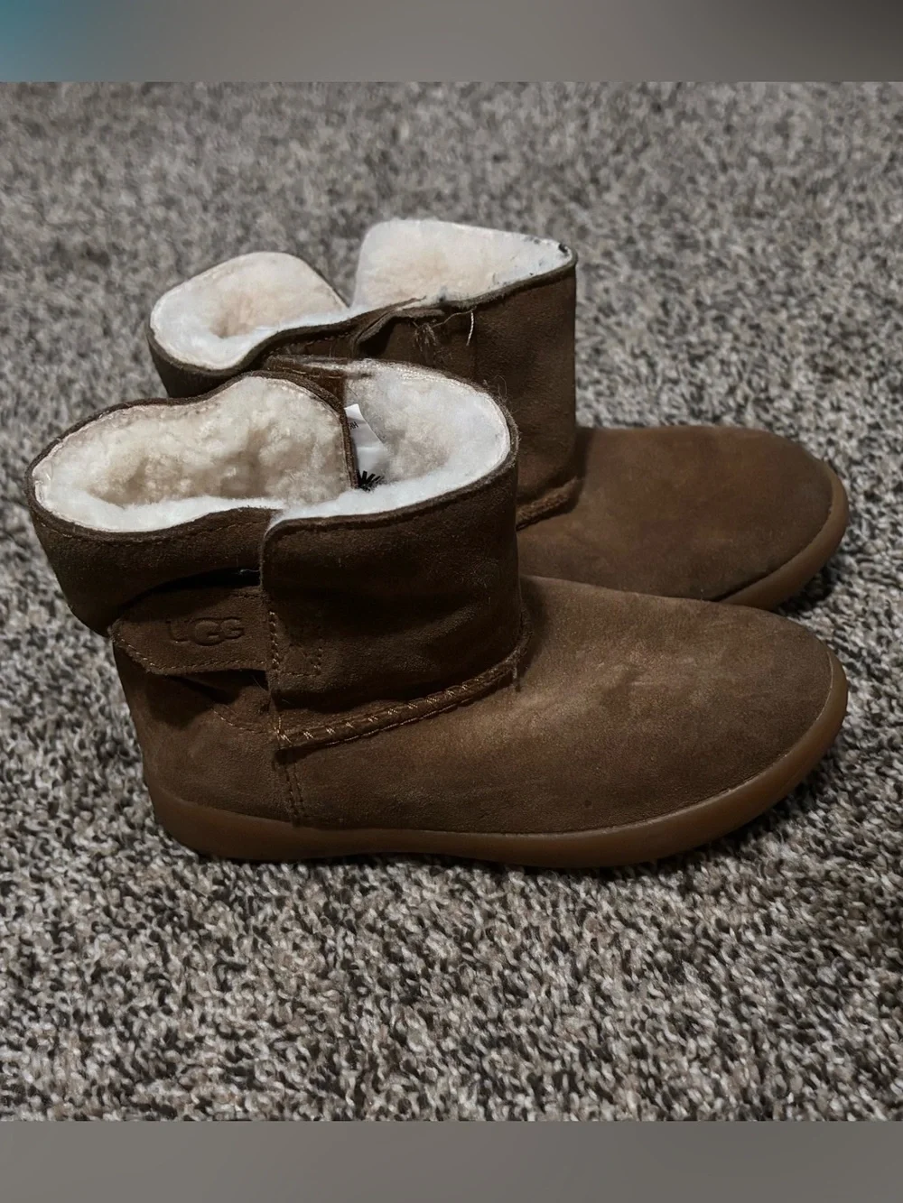 UGG Kids Brown Suede Shearling Boots
